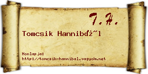 Tomcsik Hannibál névjegykártya
